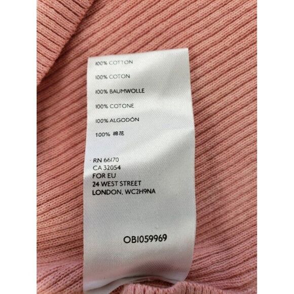 Free People Henley Shirt Top Women's XS Pink Peach Tie-Dye Cropped Scoop-Neck - Picture 8 of 9